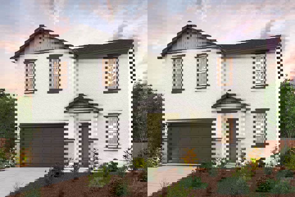 A house with a garage.