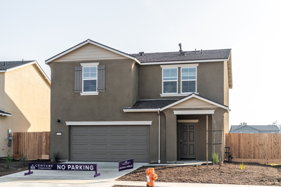 A house with a garage.