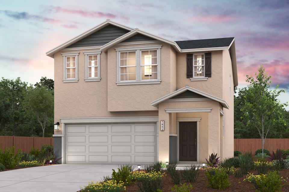 A house with a garage.