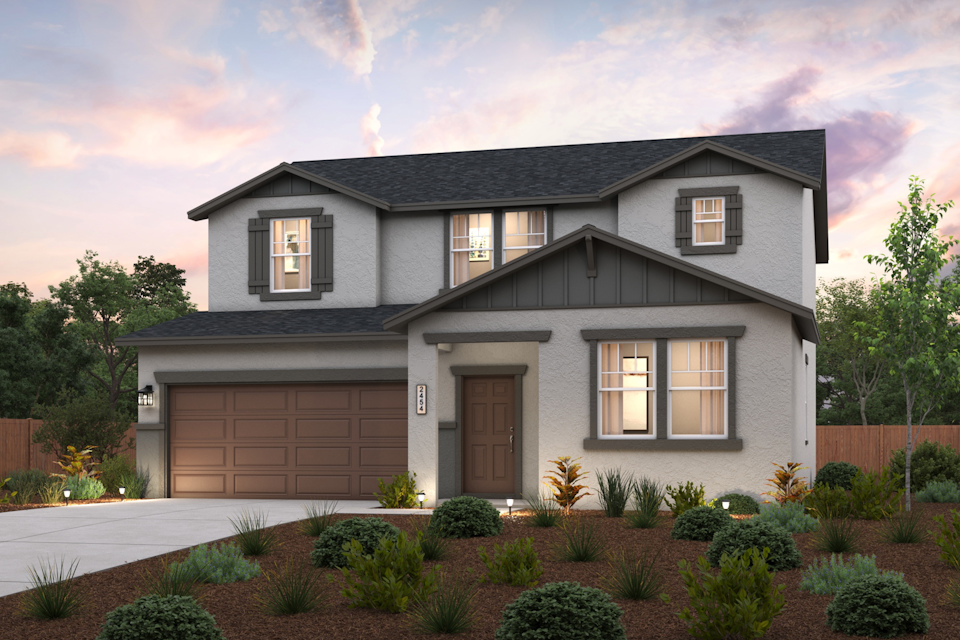 A house with a large front yard.