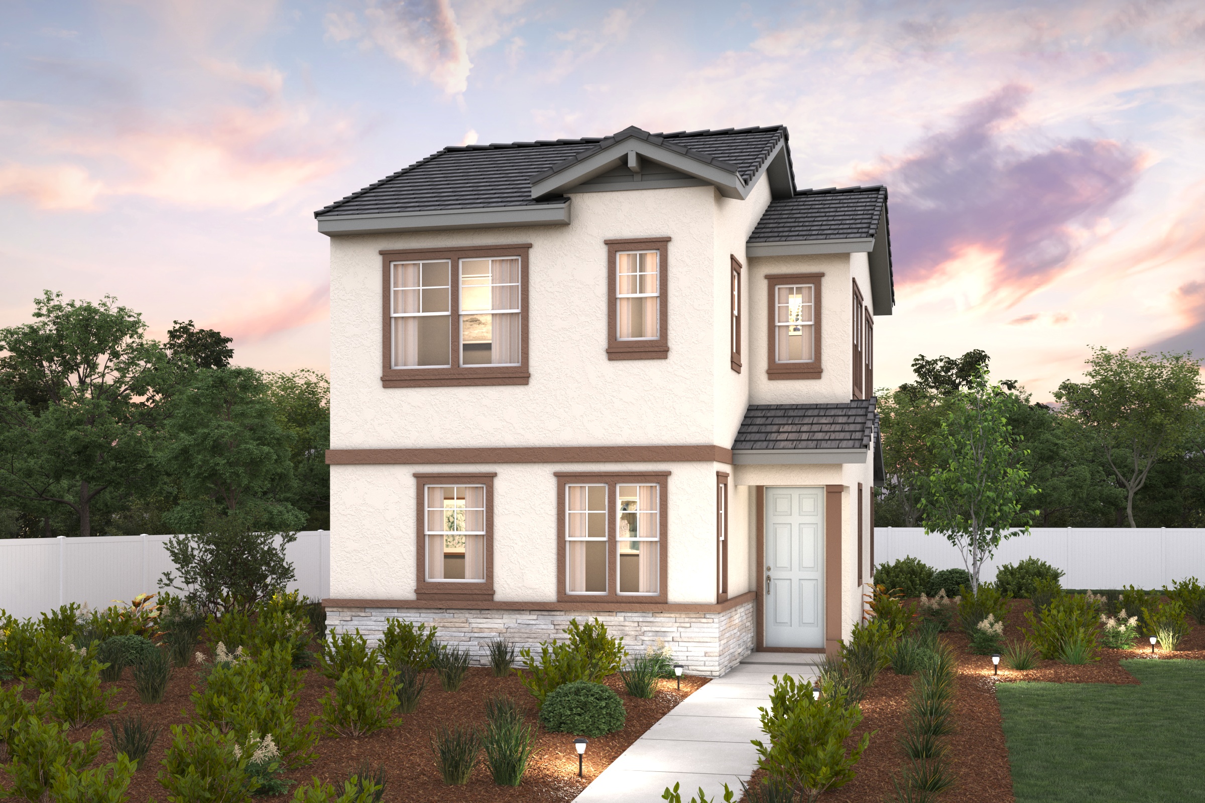 A house with a driveway.