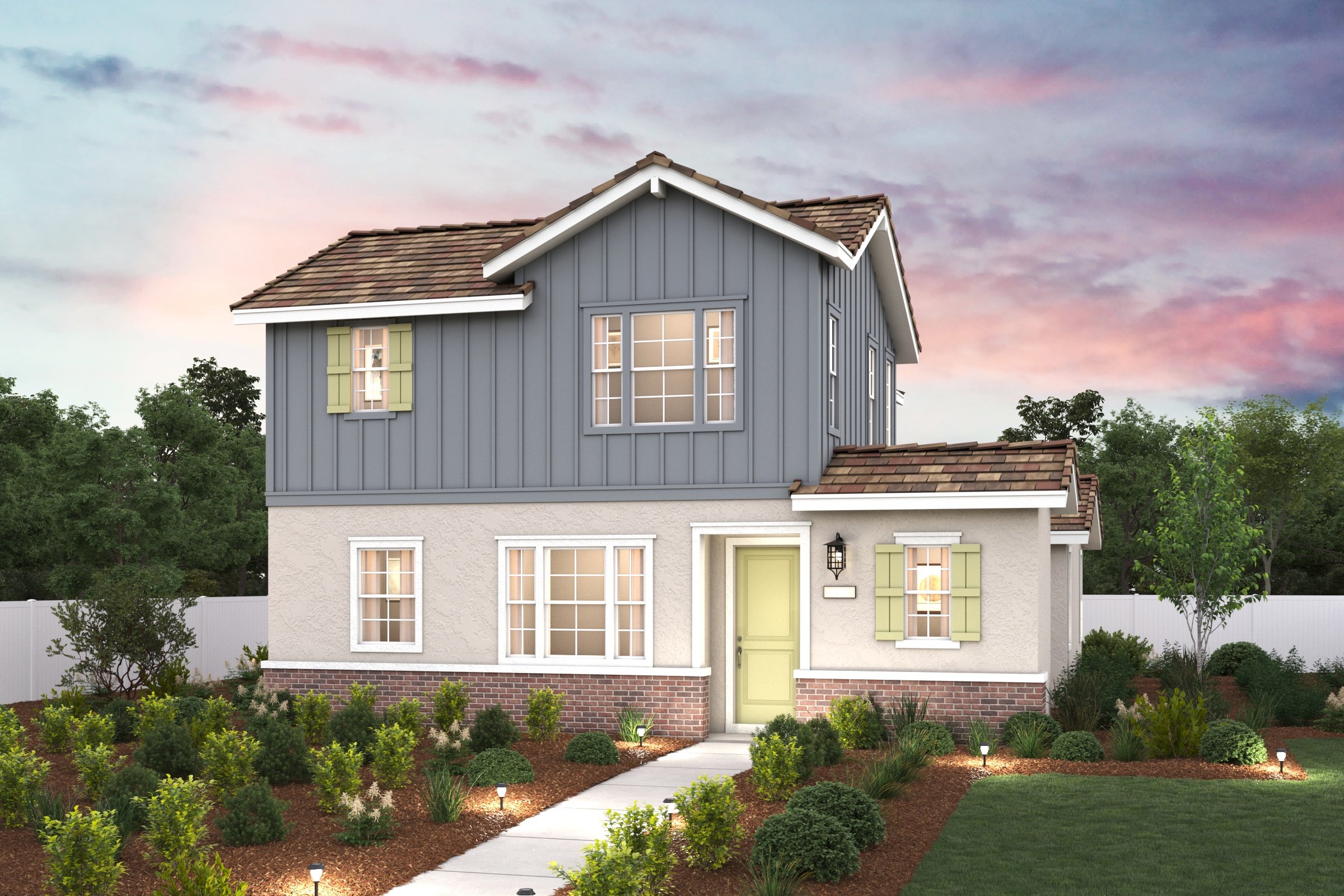 A house with a driveway.