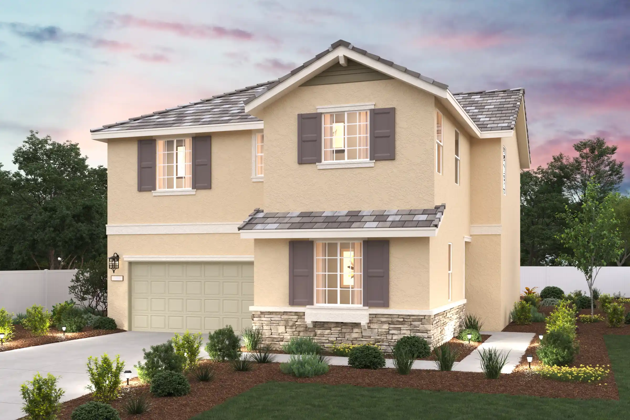 A house with a driveway.