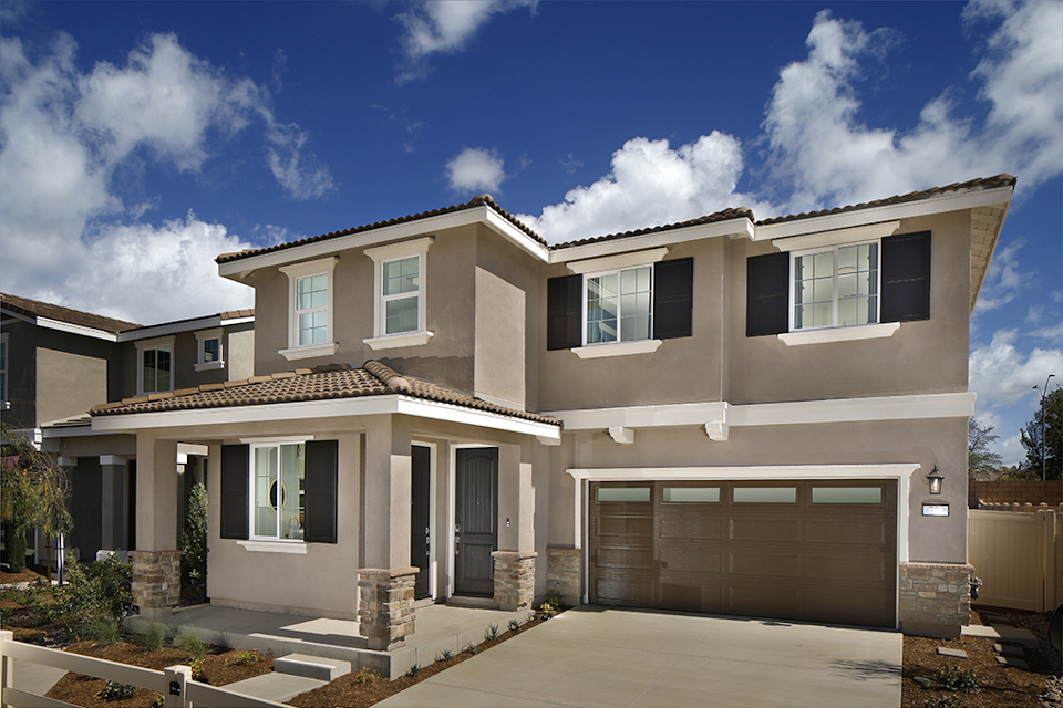 A house with a garage.