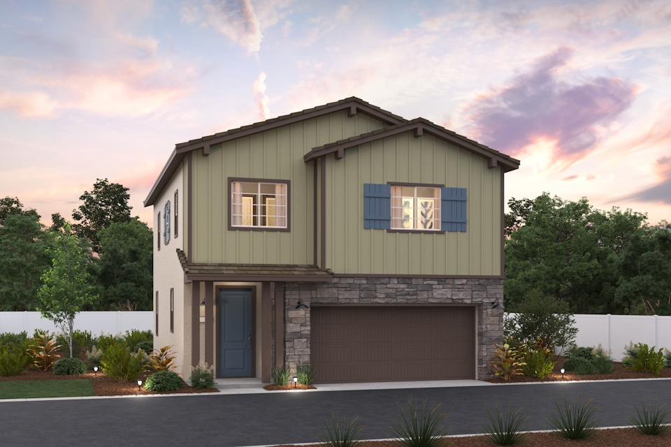 A house with a garage.