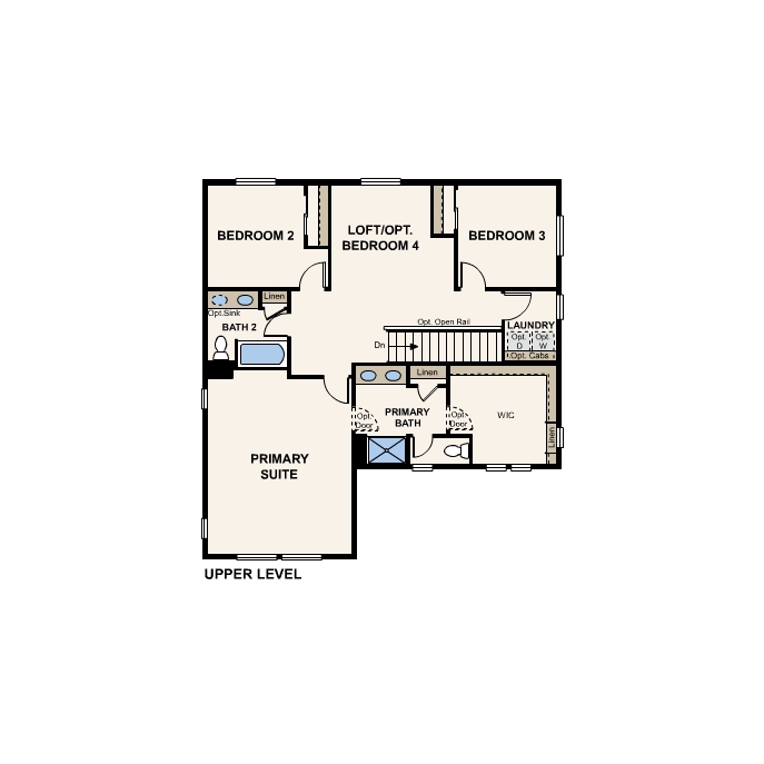 Diagram, engineering drawing. Fraser Floorplan, Upper Level
