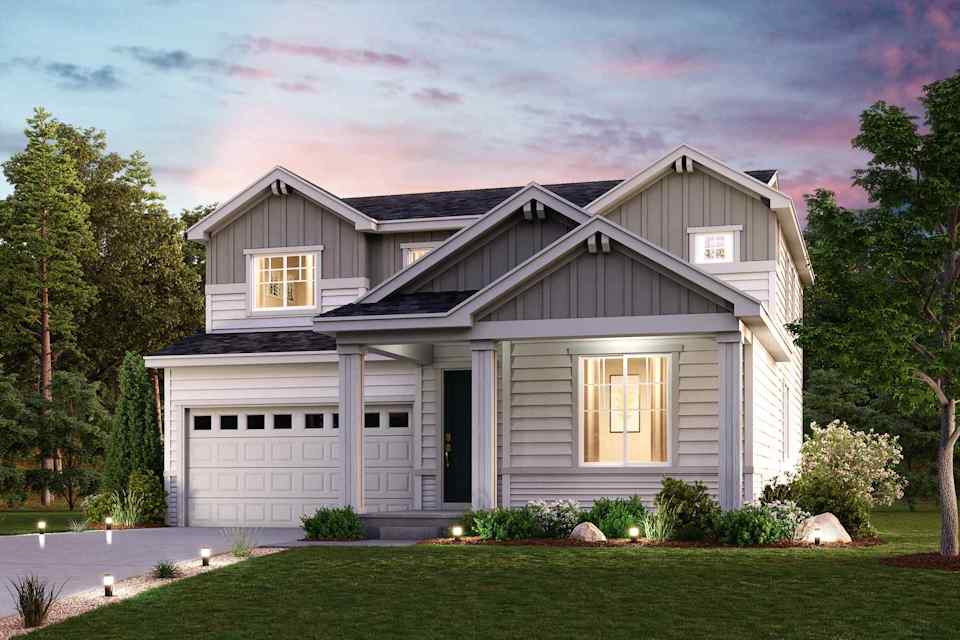 A house with a large front yard.