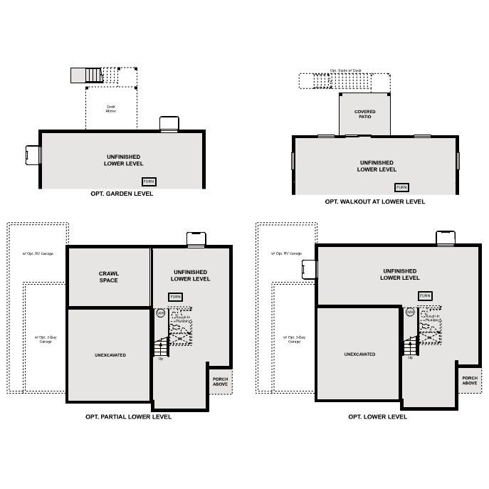Diagram, engineering drawing. Powell Floorplan, Basement Option