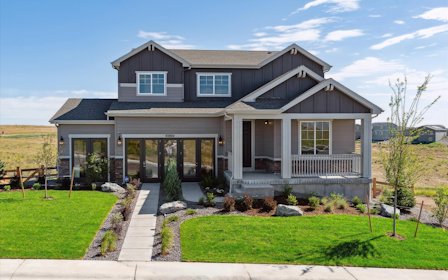 A house with a front yard.