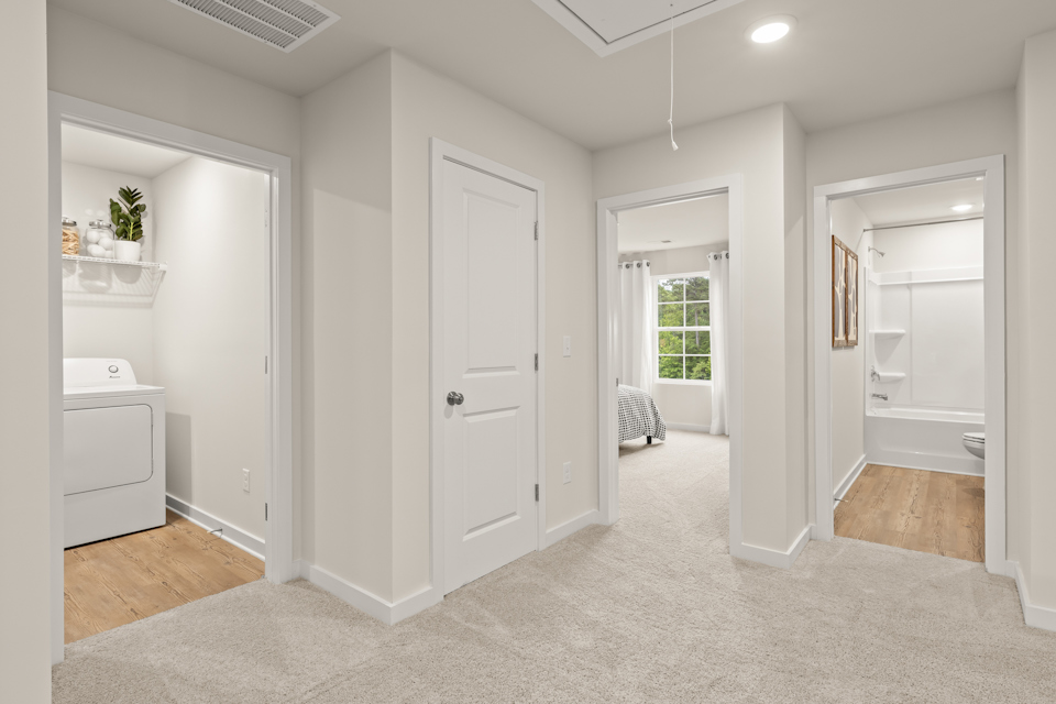 A room with white doors.