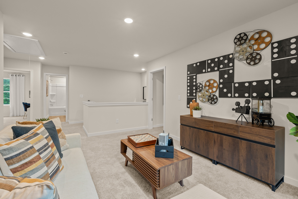 A living room with a couch and a coffee table.
