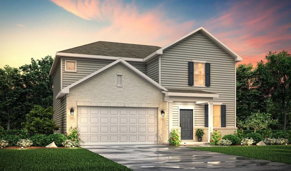 A house with a driveway.