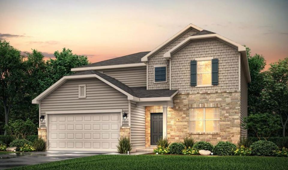 A house with a garage.