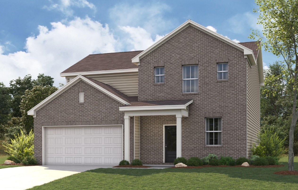 A house with a garage.