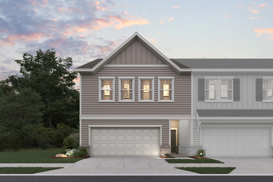 A house with a garage.