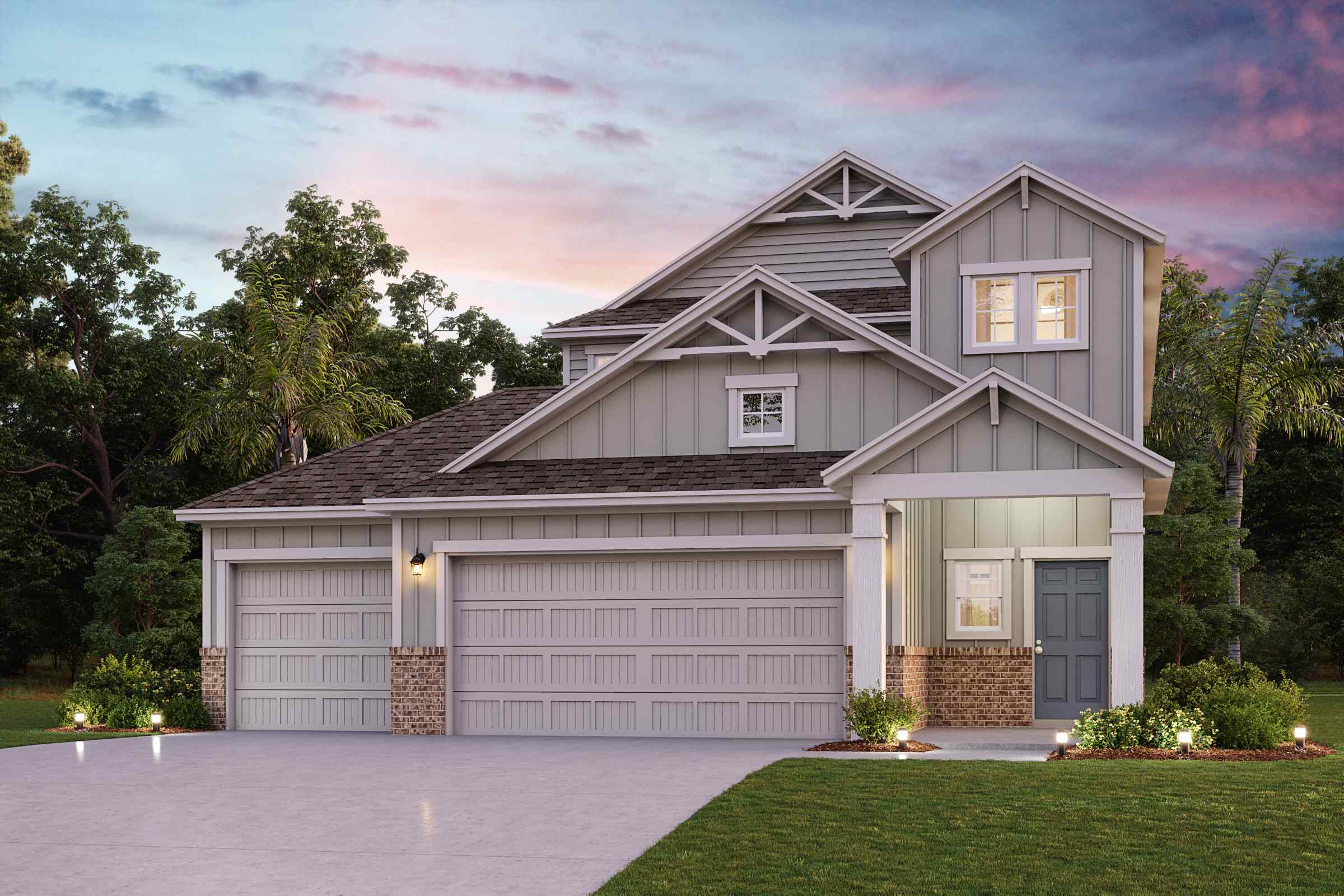 Amelia II 3 Car Elevation A22 at Seminole Palms in Palm Coast