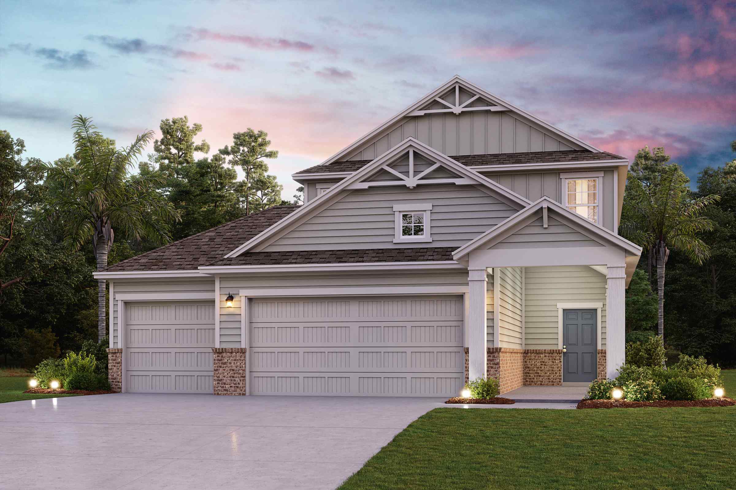Santa Rosa II with 3rd Bay Garage Elevation A22 at Seminole Palms in Palm Coast