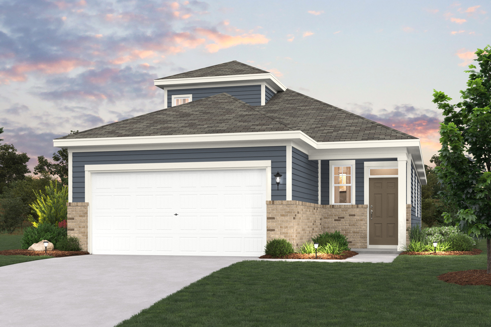 A house with a garage.