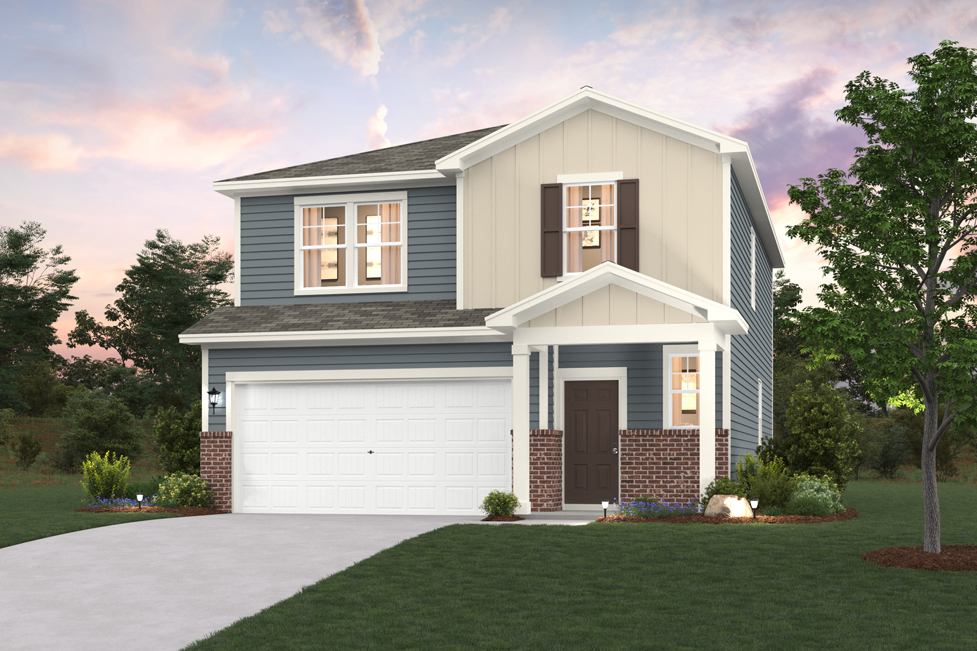 A house with a garage.