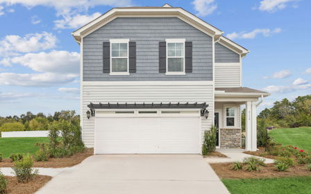 A house with a garage.