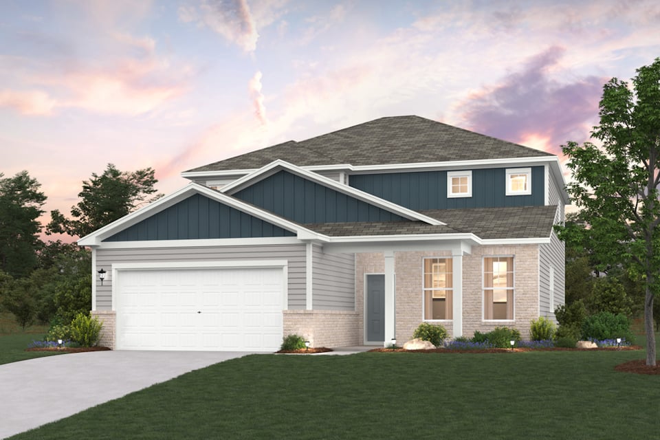 A house with a garage.