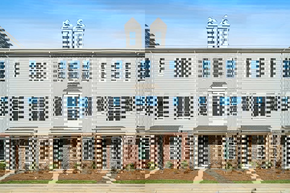 A large white building.
