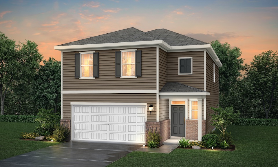 A house with a garage.