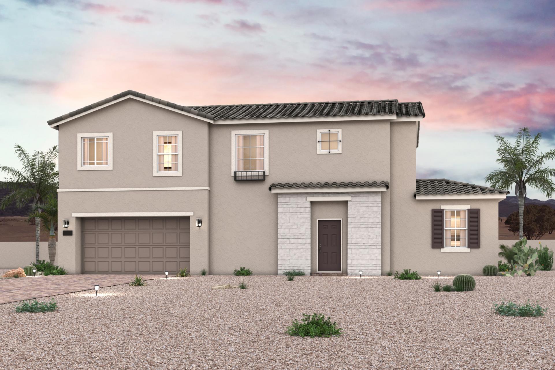 A house with a garage.