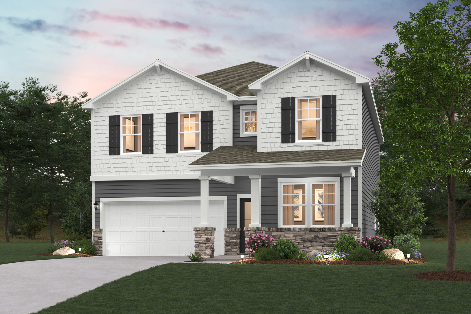 A house with a large front yard with Graceland in the background.