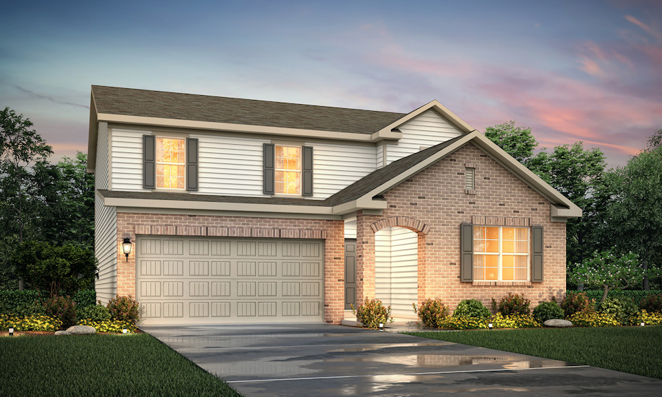 A house with a driveway.