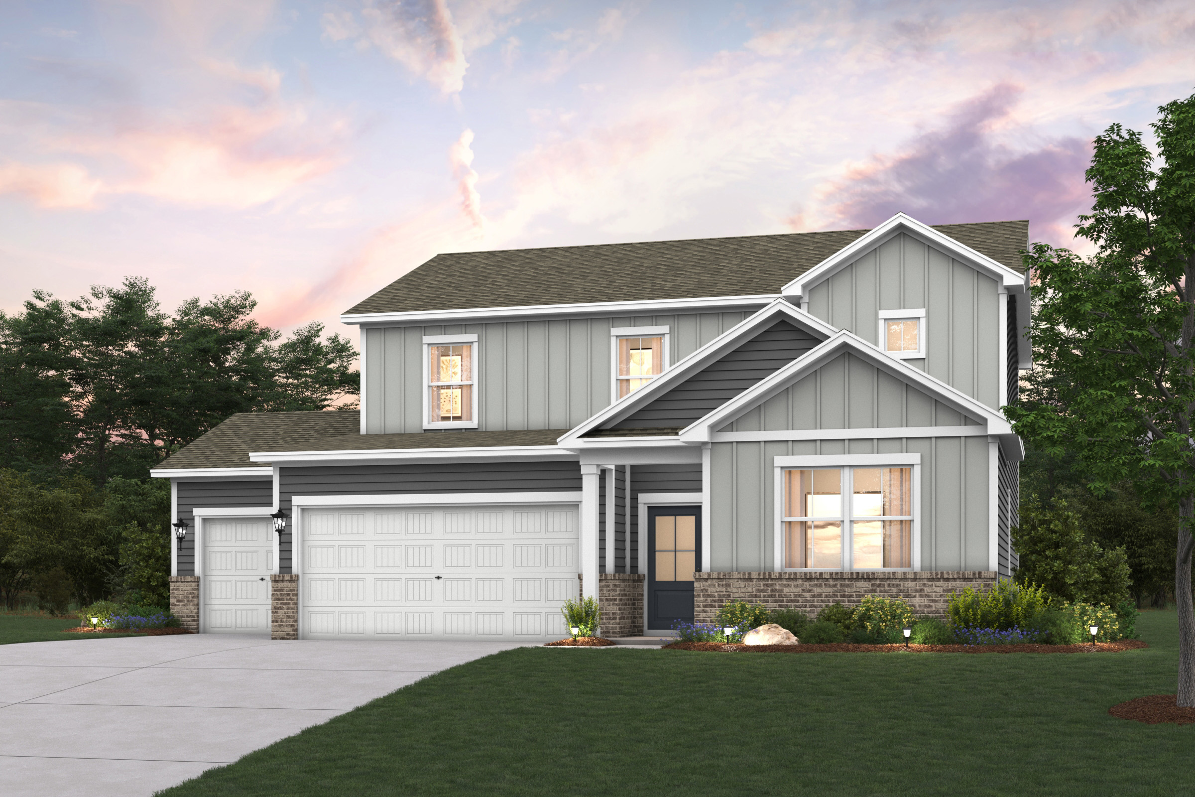 A house with a garage.