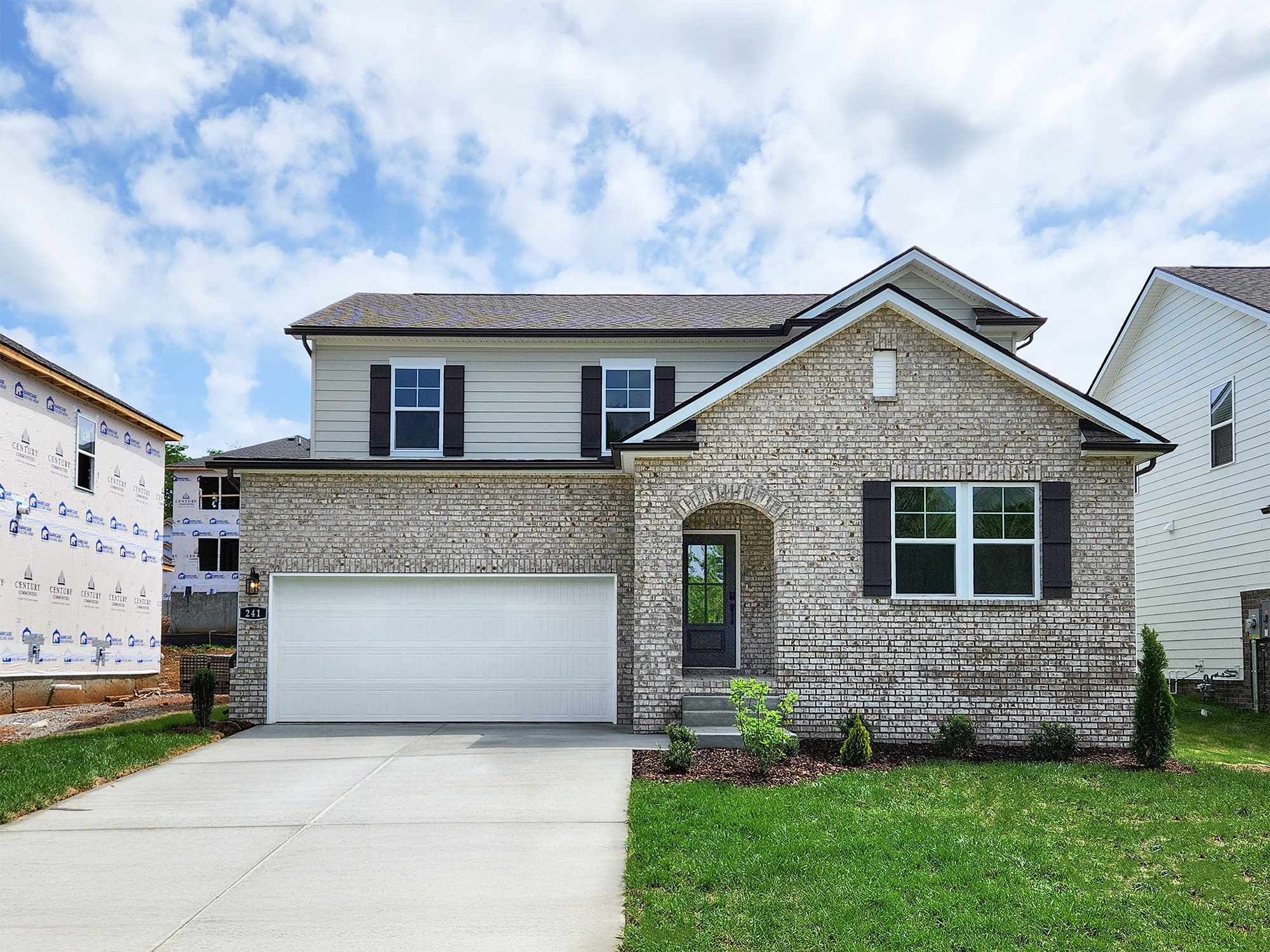 A house with a garage.