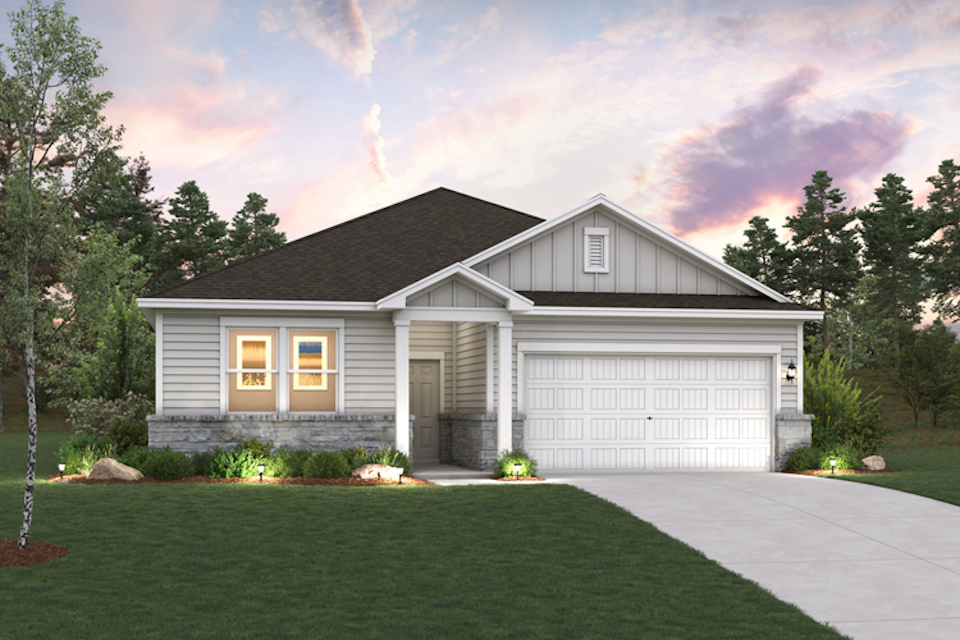 A house with a garage.