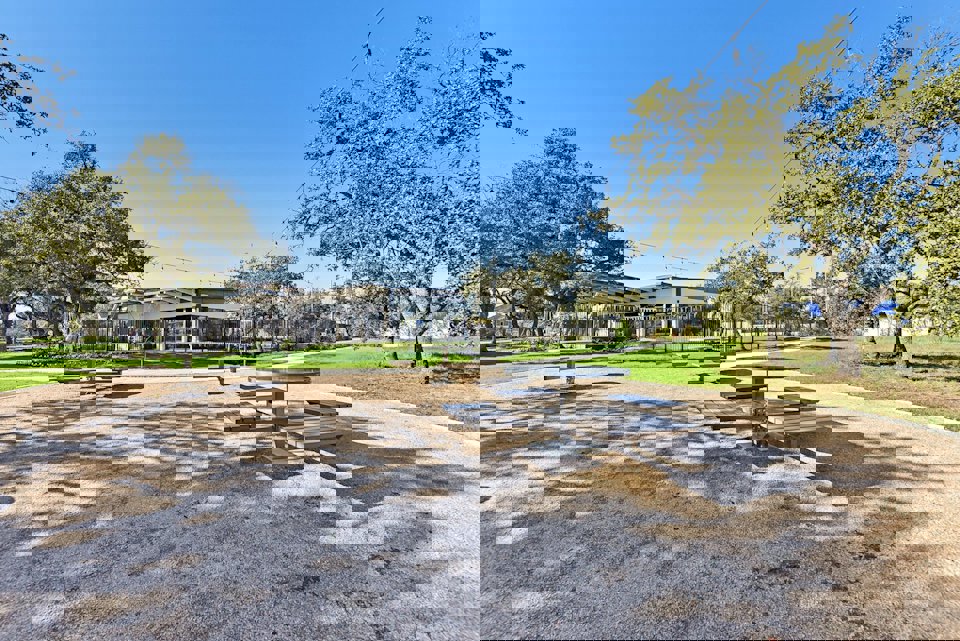 A park with a picnic table.