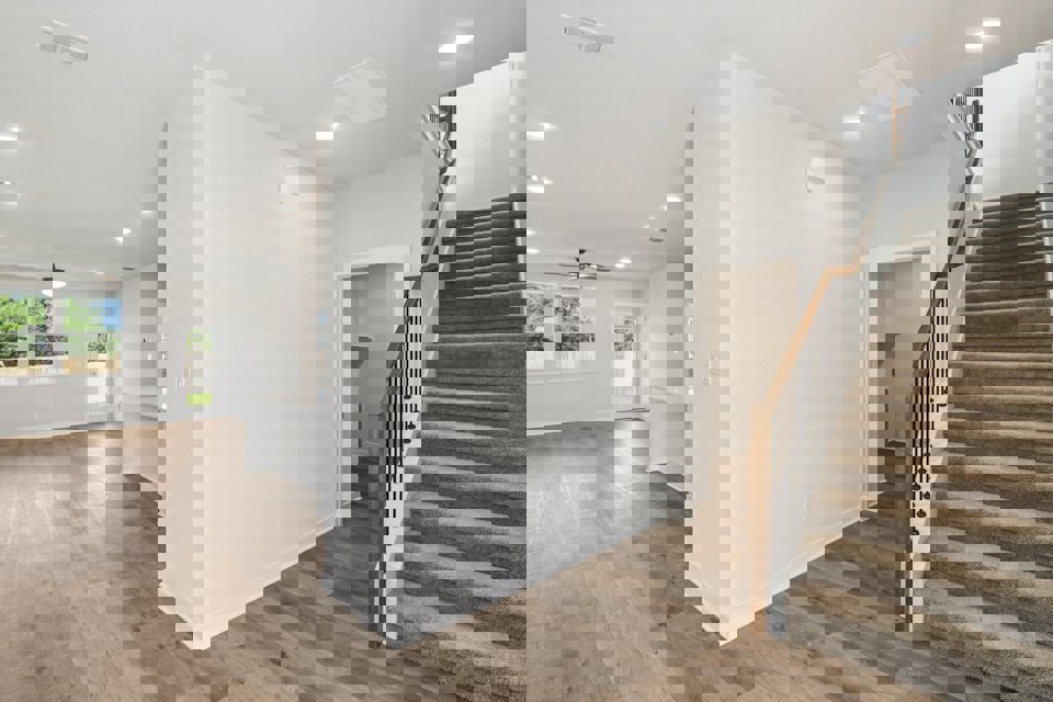 A staircase in a house.