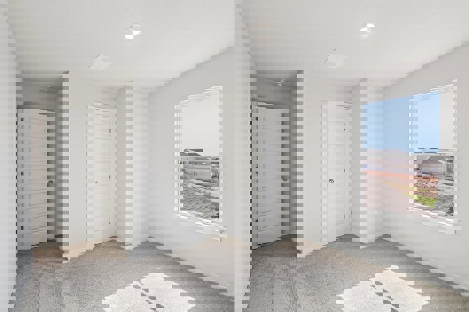 A room with white doors.