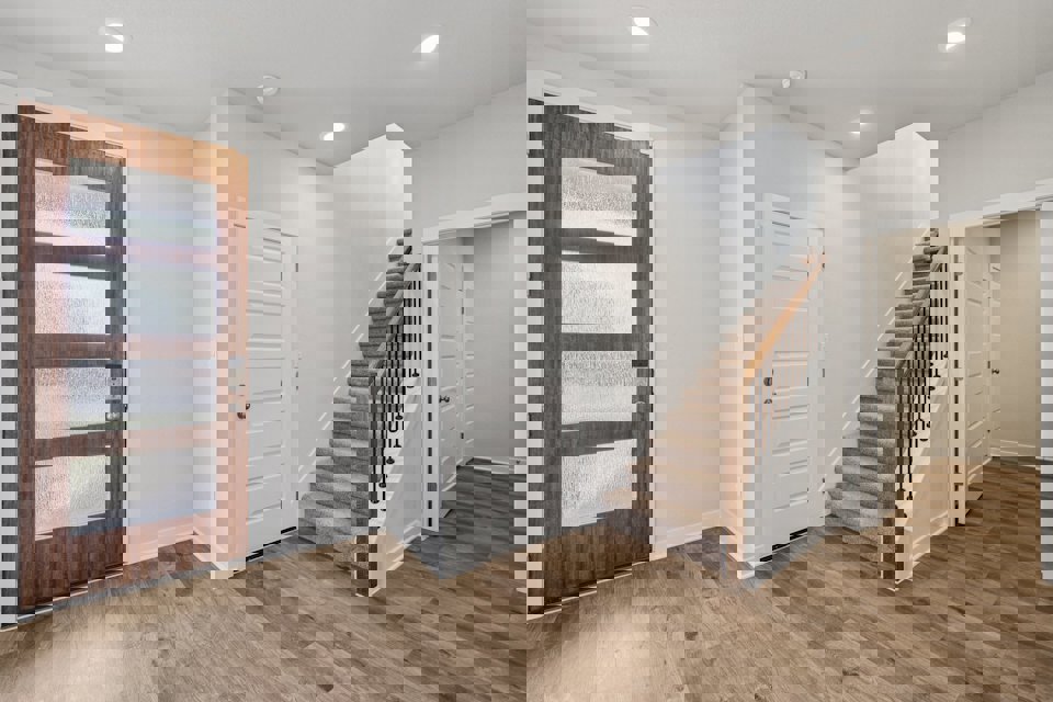 A staircase in a house.