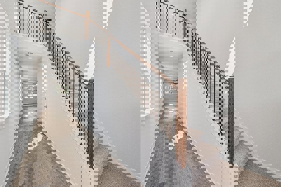 A staircase in a house.