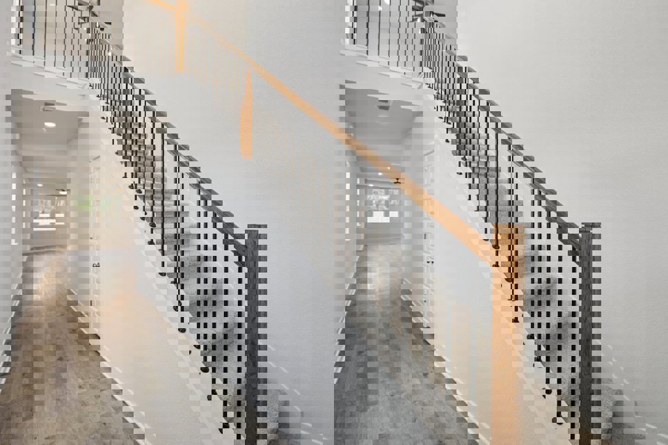 A staircase in a house.