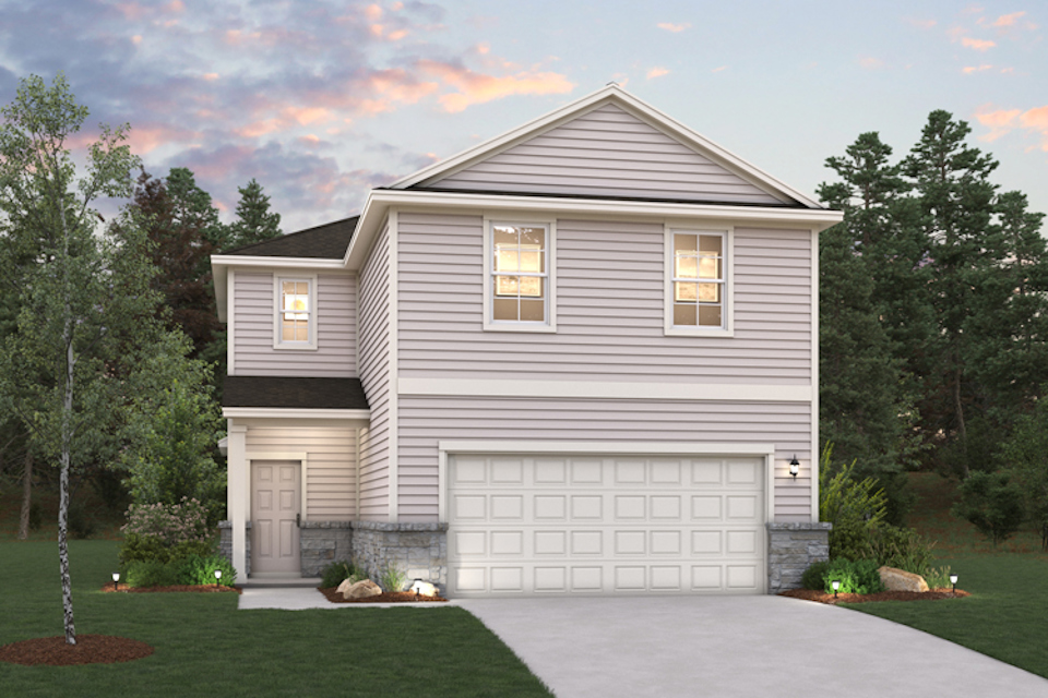 A house with a garage.