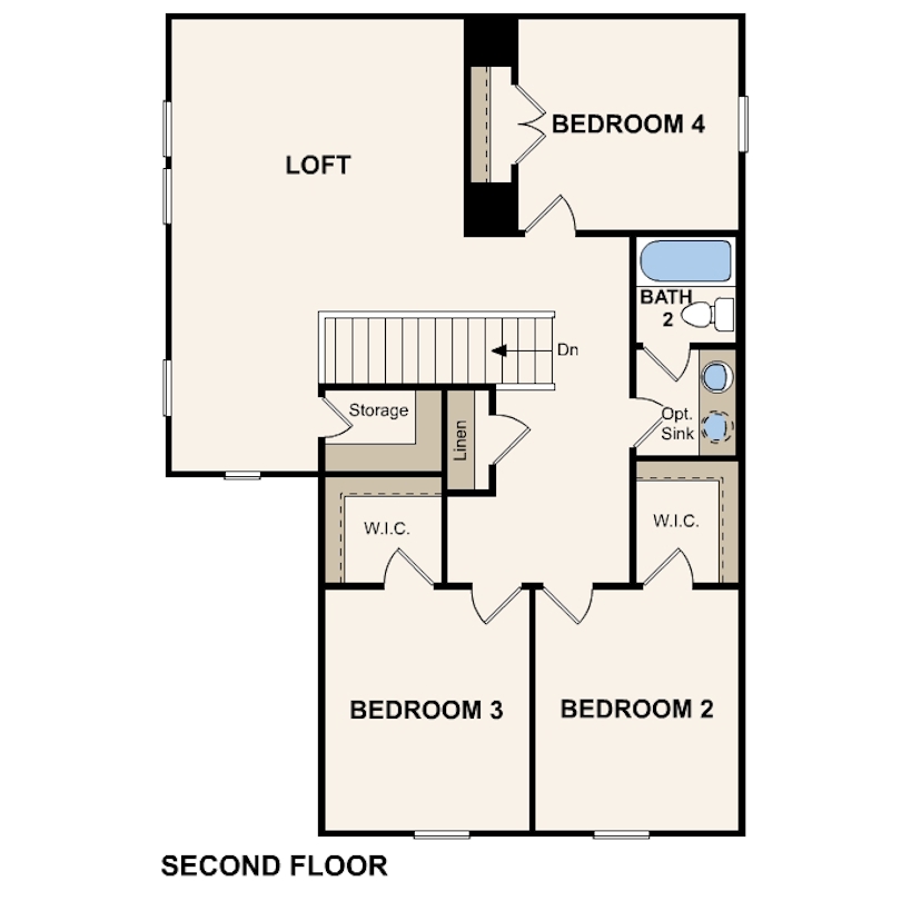 Jade floor plan, second floor