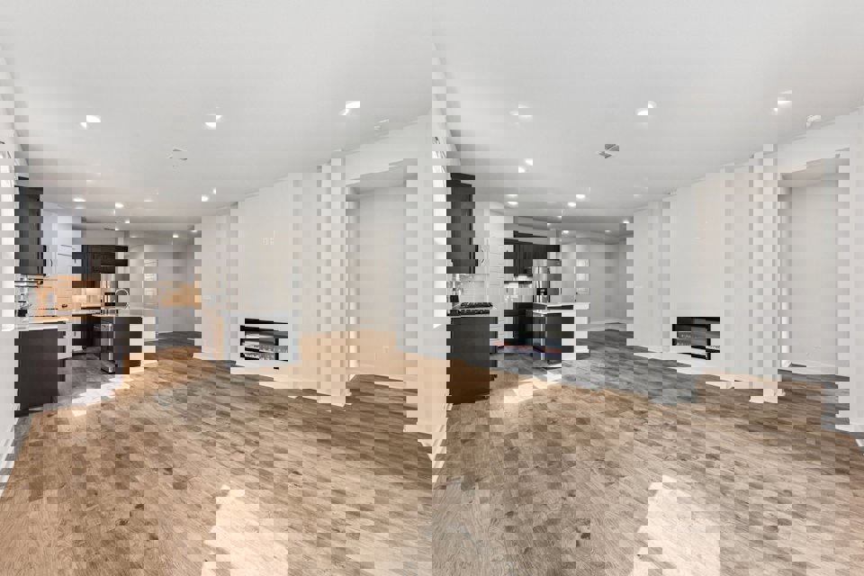 A large empty living room.