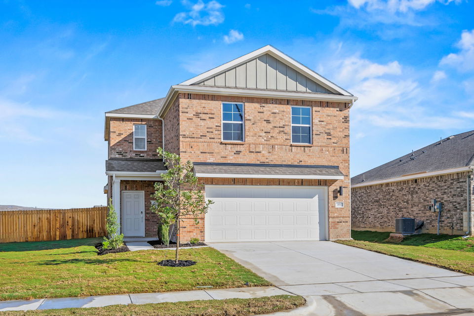 A house with a garage.
