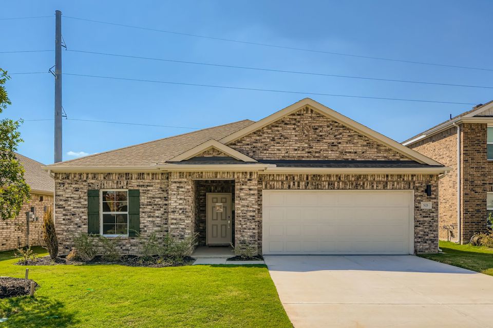 A house with a garage.