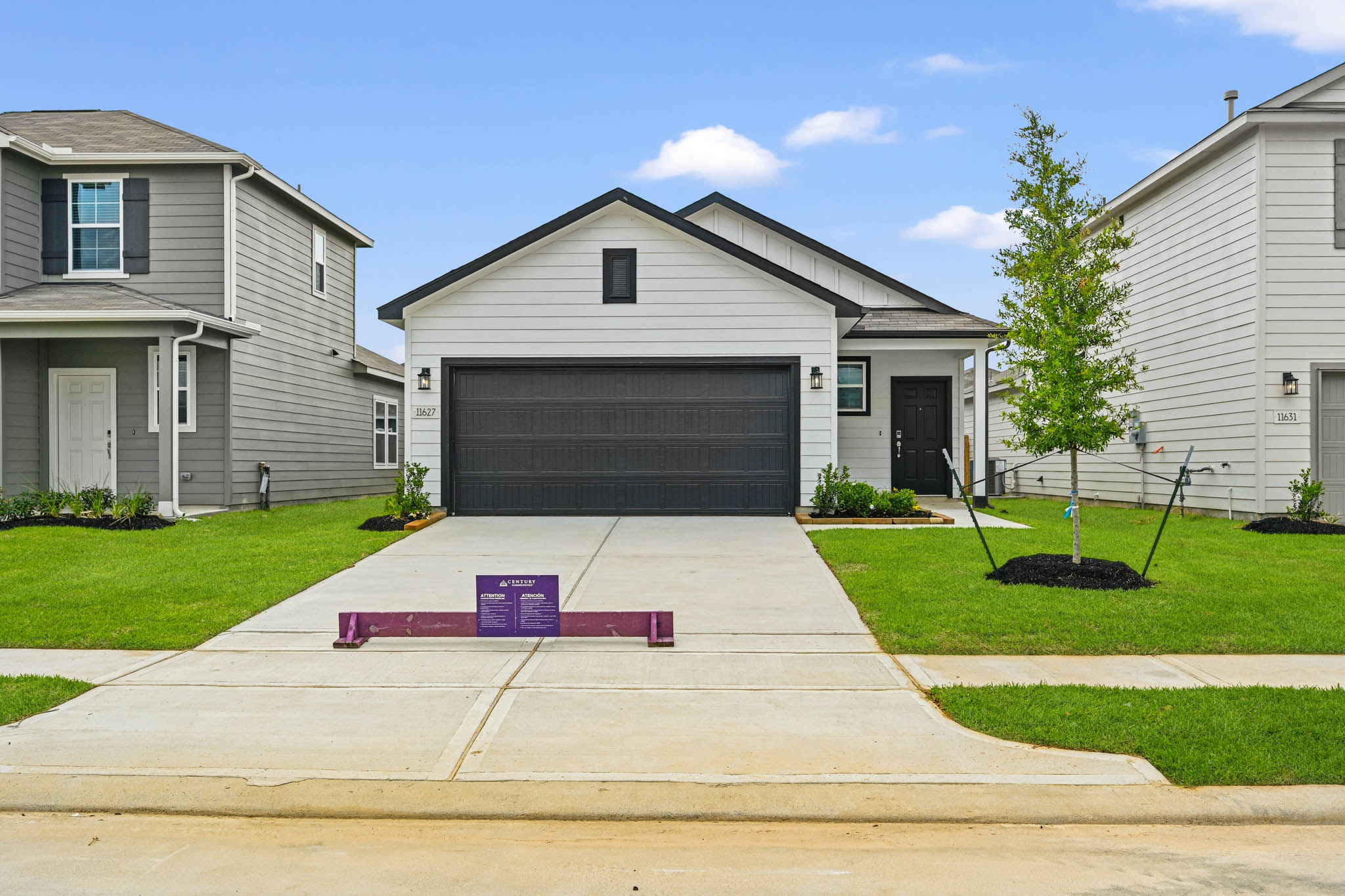 A house with a driveway.