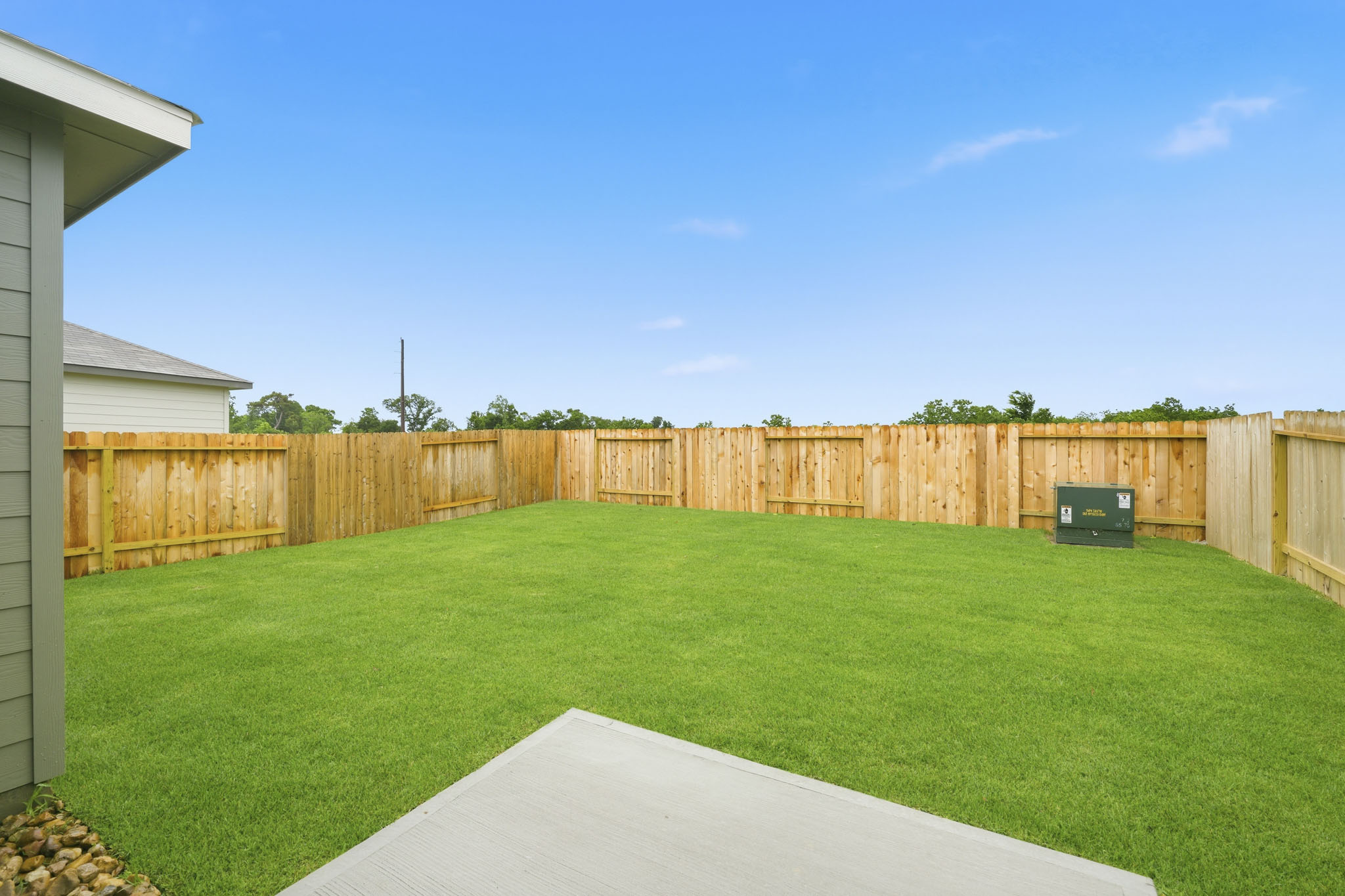 A fenced in yard.