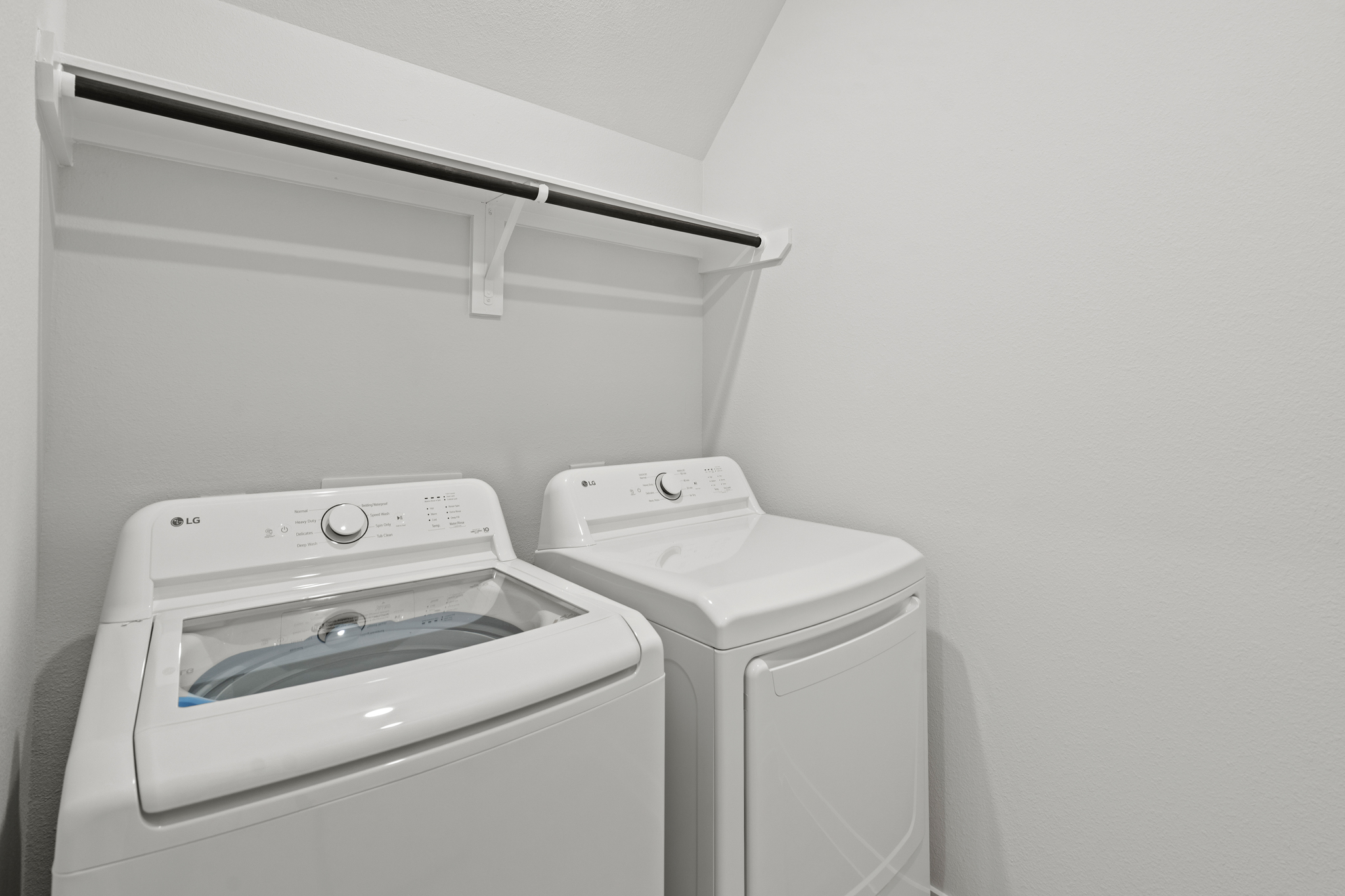 A washing machine and dryer.