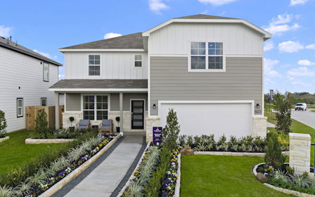A house with a driveway.