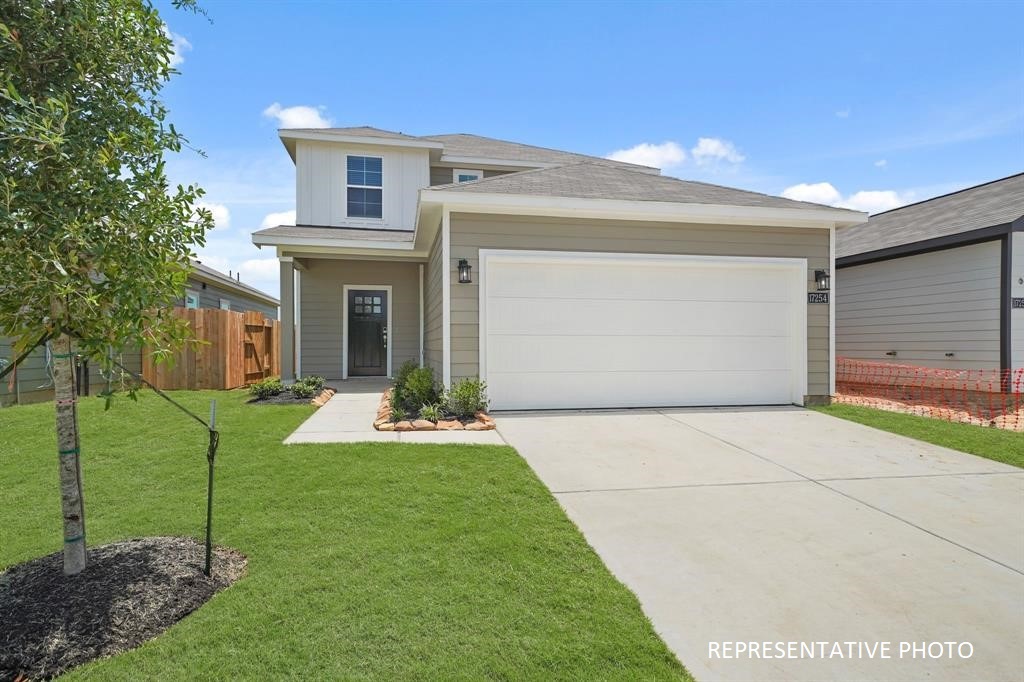 A house with a garage.