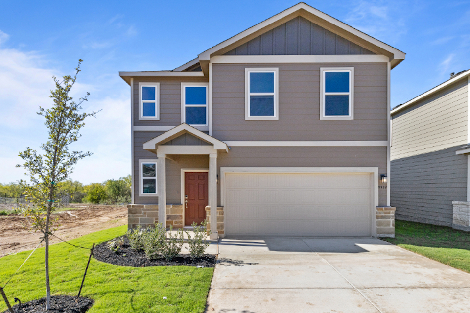 A house with a garage.